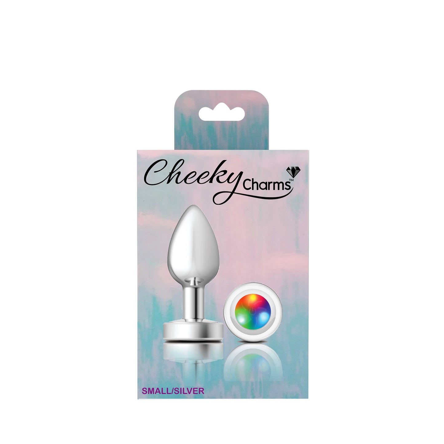 Cheeky Charms-Silver Metal Butt Plug- Light Up-Small
